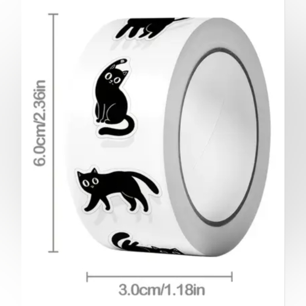 Shipping Stickers Crazy Cats In Black And White. 500 Count New!